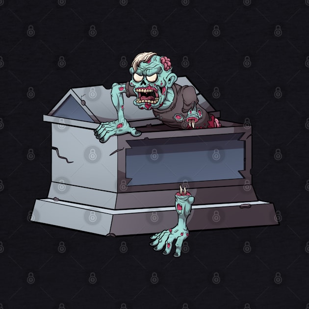 Zombie Coming Out Coffin by TheMaskedTooner